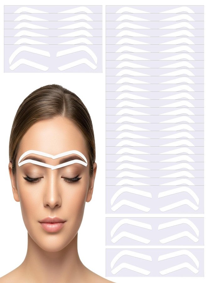 Guduling 100 Pairs Disposable Eyebrow Tape,Eyebrow Stencil Stickers Disposable,Adhesive Eyebrows Stencils for Women,3 Shapes Eyebrows Tape Strips Gentle Adhesive No-Residue Guides for Women - Image 1